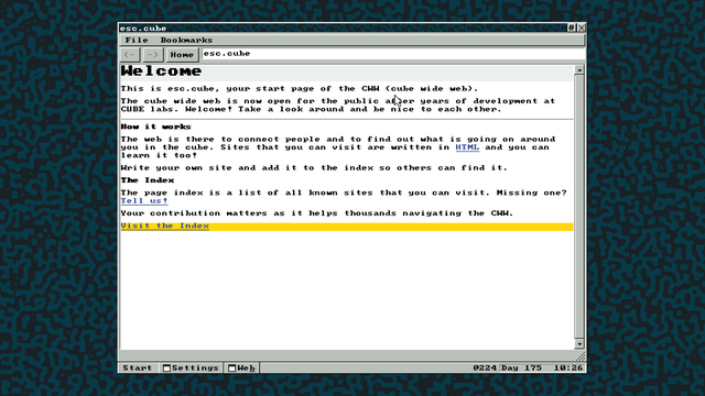 Web: The web browser for the cube wide web